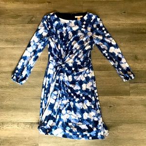 London Times Blue Spot Tie Dress